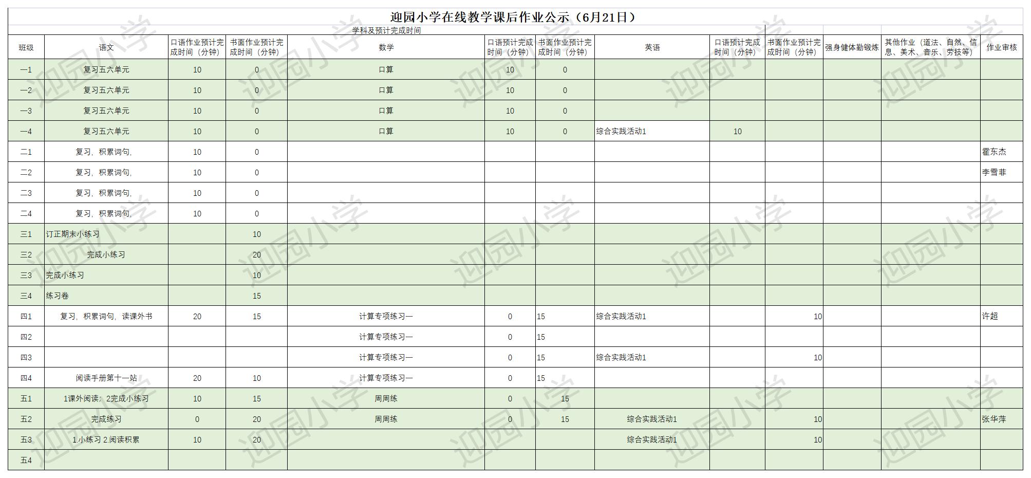 迎园小学 6.21作业公示（每天16：00前在线编辑）.jpg